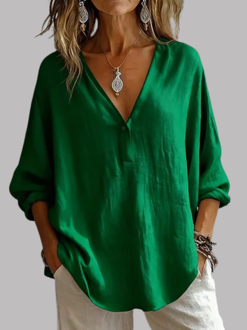 Maxine™ | Chic Lightweight Button Front Blouse