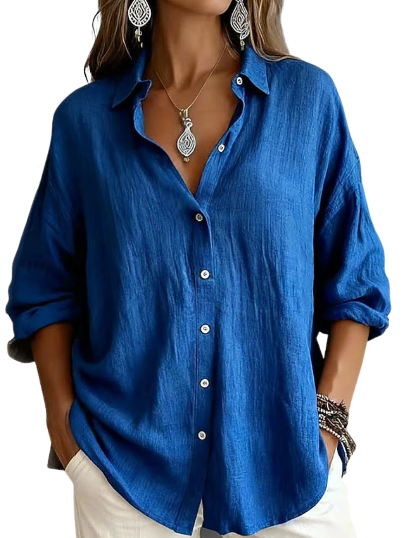 Janie™ | Comfortable Beach Button Front Blouse