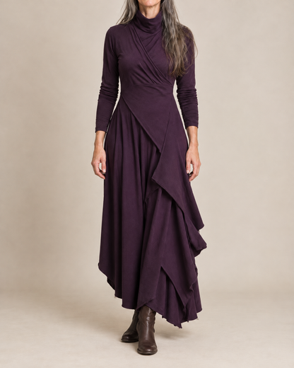 Sylvana | Draped Turtleneck Maxi Dress