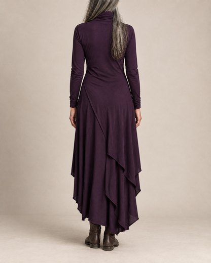 Sylvana | Draped Turtleneck Maxi Dress