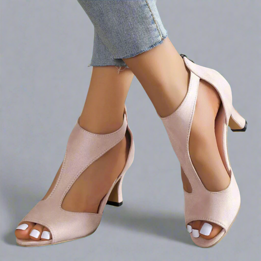 Barbara | Cutout Peep Toe Heels
