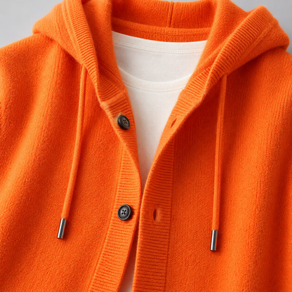 Mavoni Wool Hooded Button-Up Cardigan