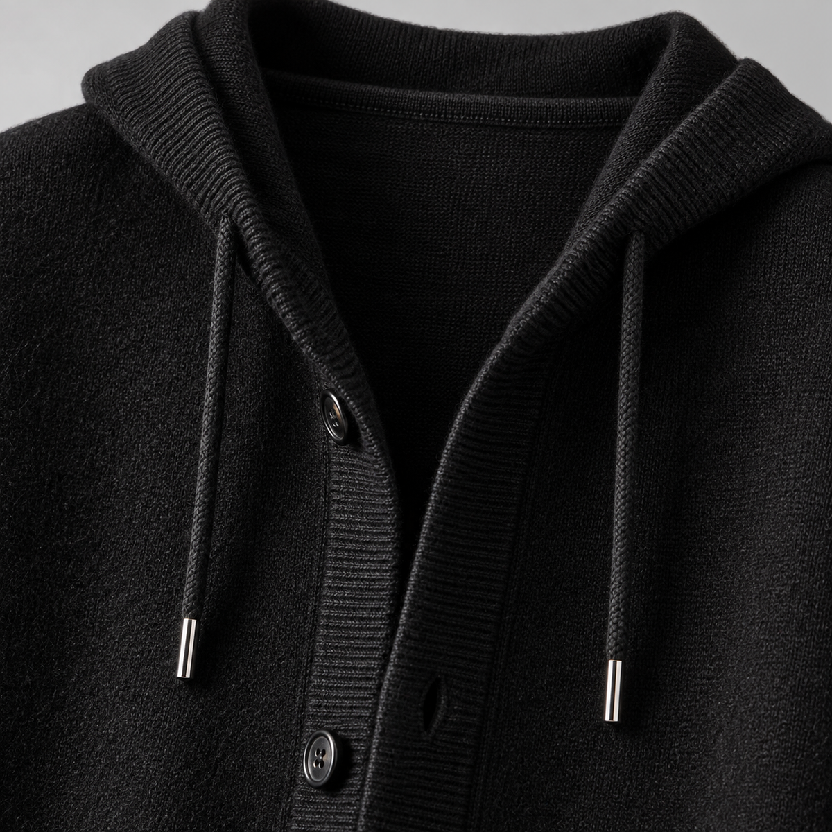 Mavoni Wool Hooded Button-Up Cardigan