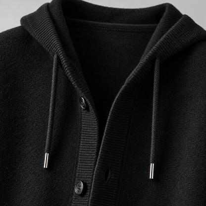 Mavoni Wool Hooded Button-Up Cardigan