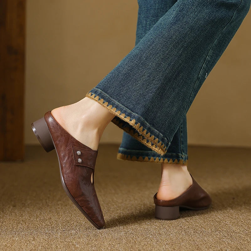 Agnit Genuine Leather Mules