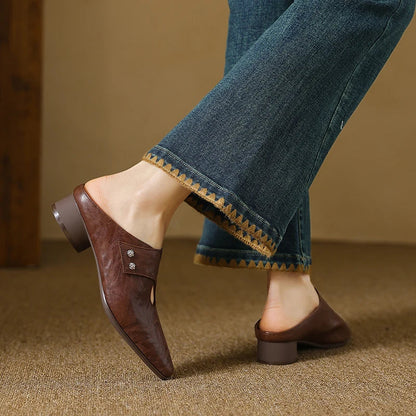 Agnit Genuine Leather Mules