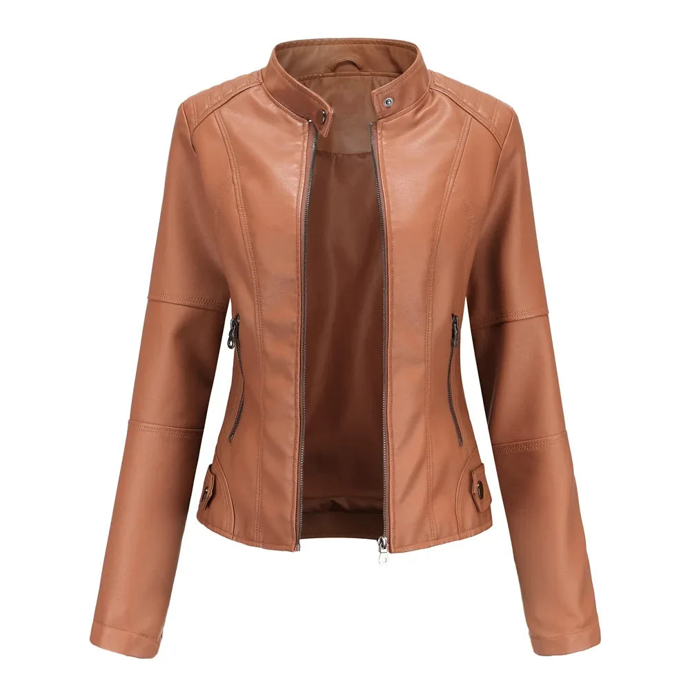 Denae™ | Elegant Slim Fit Leather Jacket