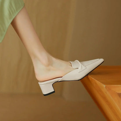 Alaya Genuine Leather Mules