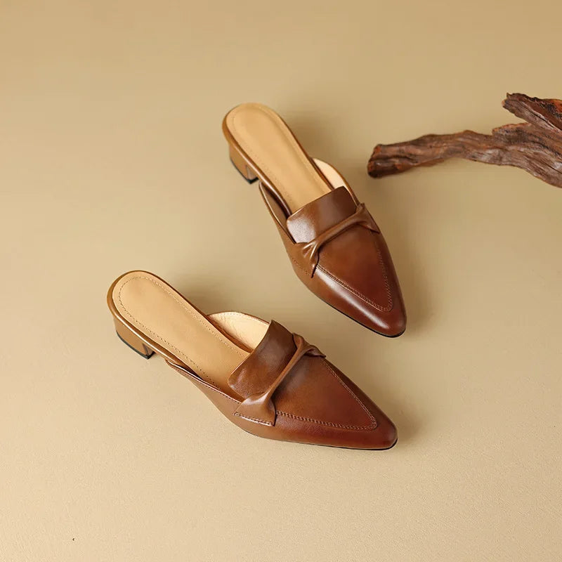 Alaya Genuine Leather Mules