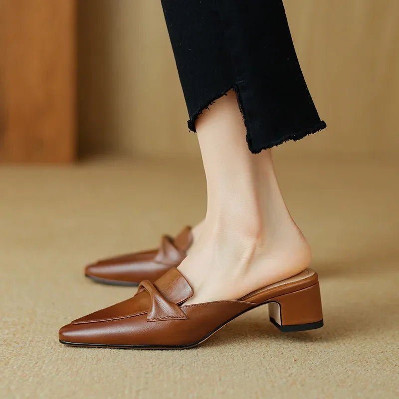 Alaya Genuine Leather Mules