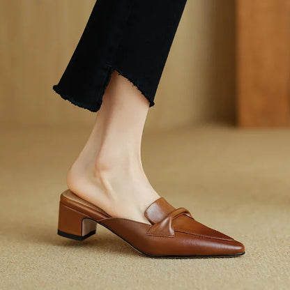 Alaya Genuine Leather Mules