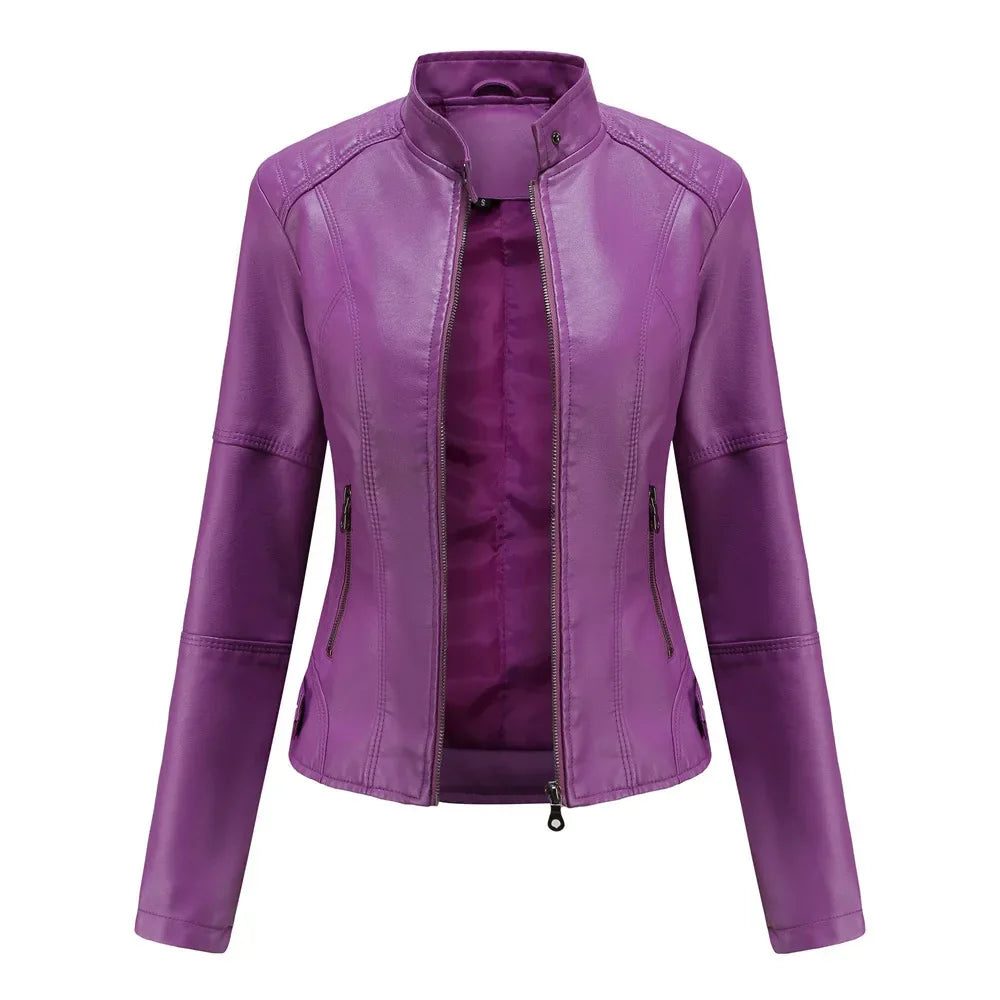 Denae™ | Elegant Slim Fit Leather Jacket