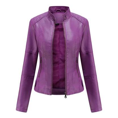 Denae™ | Elegant Slim Fit Leather Jacket