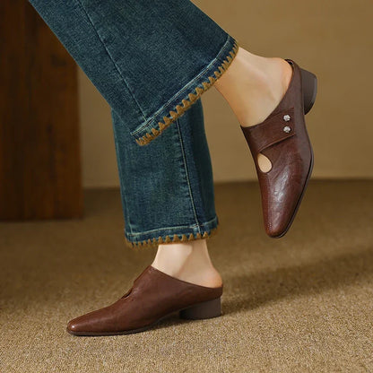 Agnit Genuine Leather Mules