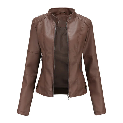 Denae™ | Elegant Slim Fit Leather Jacket
