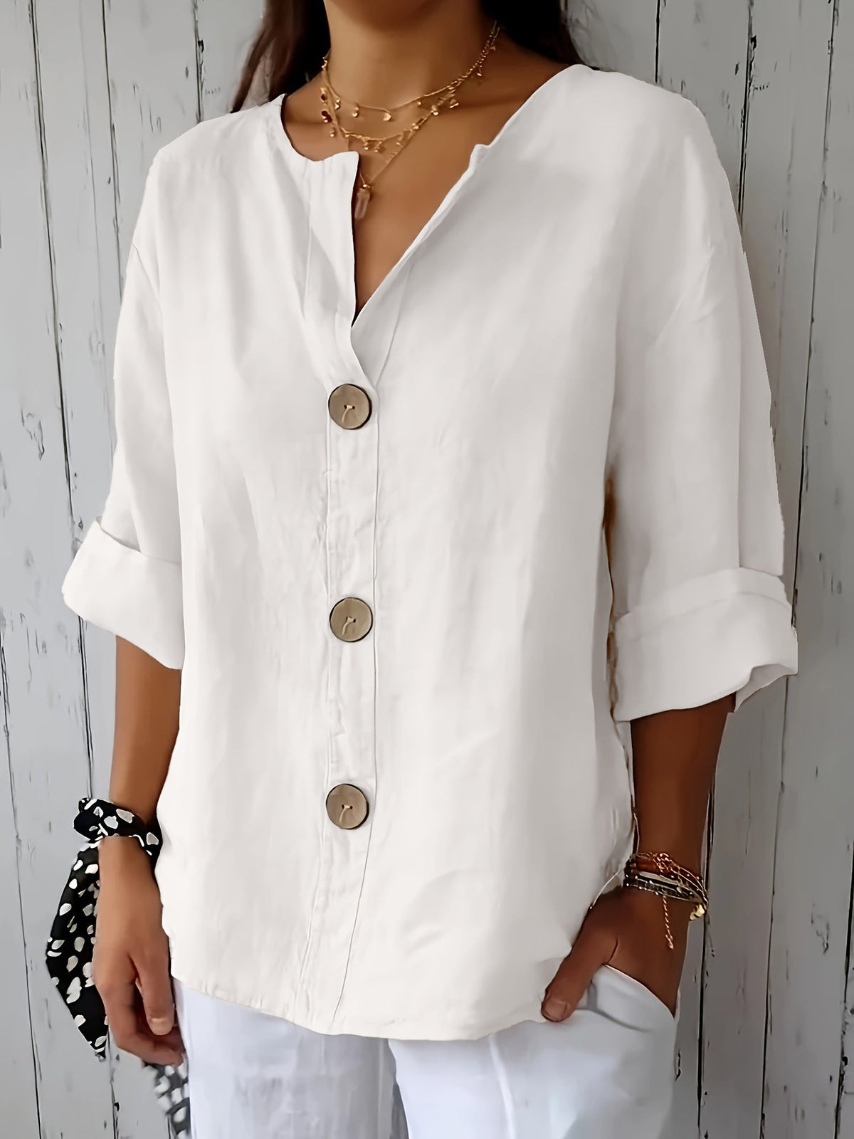 Sandra™ | Comfortable Loose Fit Button Top