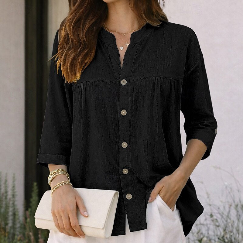 Solevia™ | Relaxed Fit Linen Shirt